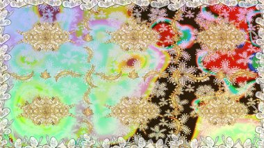 Small depth of field. Furniture in classic style. Carving. Luxury furniture. Neutral backdrop with gold trim. Seamless element woodcarving. Pattern on neutral colors with golden elements. Patina.