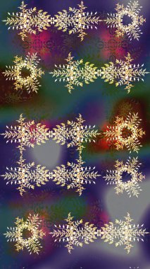 Beautiful decoration. Symbol of winter. Illustration snowflake. Isolated watercolor snowflakes on violet, brown and gray colors.