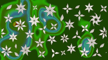 Vadinin çiçekleri yeşil ve nötr renklerde. Çiçeksel çizim kalıbının çizimi.