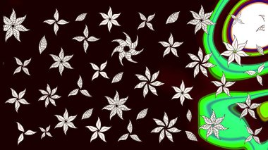 Flowers on black and neutral colors. Flat Flower Elements Design. Sketch Floral Pattern in Raster illustration. Colour Spring Theme sketch pattern Background.