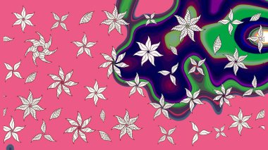 Suluboya çizimi. Çiçekli eskiz deseni. El çizimi. Pembe ve nötr renkte çiçekler.