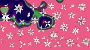 Raster illüstrasyonu. Pembe ve nötr renklerde güzel bir tekstil. Suluboya çiçekli çiçek deseni.