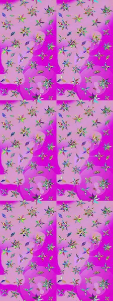 Raster Moda kumaş deseni. Şirin çiçekler. Çizgi çizimi deseni.