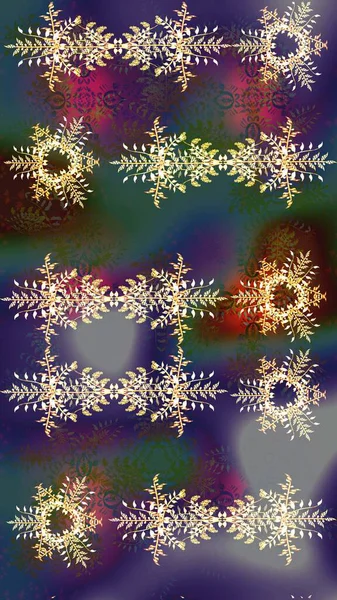 Beautiful decoration. Symbol of winter. Illustration snowflake. Isolated watercolor snowflakes on violet, brown and gray colors.