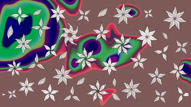 Küçük çiçekteki sevimli çiçek deseni. Kahverengi ve nötr renkte çiçekler.