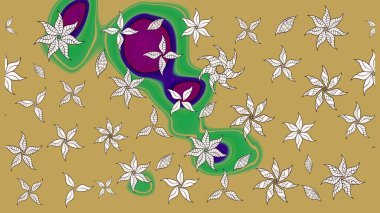 Sarı ve nötr renklerde çiçekler. Raster düz çiçek çizim deseni. Tasarım hediye paketi, tebrik kartları, posterler ve afiş tasarımı.