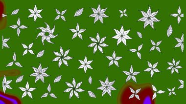 Parlak renkli çiçekleri ve yeşil ve nötr renklerde yaprakları olan harika bir çiçek deseni. Halk tarzı. Moda baskıları için zarif bir şablon. Modern çiçek arkaplanı.