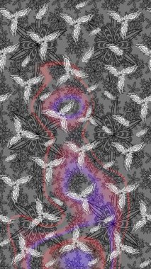 Tekstil için figür. Davetiye ve kartpostal tasarımı için dekoratif çiçek unsurları. Yapraklı çizim şekli. Şirin, zarif çiçekler Raster illüstrasyonu. Poster veya kapak için arkaplan.