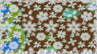 Çocuksu tasarım. Kahverengi arka planda. Tekstil, kumaş, ambalaj, hatıra defteri için hoş bir çiçek arkaplanı. Elle çizilmiş karalama çiçekleri ile pürüzsüz desen.