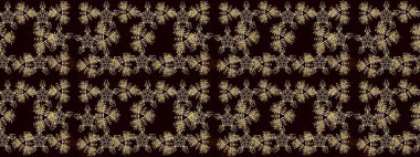 Soyut duvar kâğıdı, ambalaj dekorasyonu. Kışın sembolü, mutlu noeller, mutlu yeni yıl kutlaması Raster illüstrasyonu. Basit bir kar tanesi. Siyah, kahverengi ve sarı renkler üzerine resim.