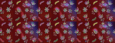 Modern floral background. The elegant the template for fashion prints. Folk style. Amazing seamless floral pattern with bright colorful flowers and leaves on a red, brown and violet colors.