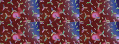 Raster Noel soyut renkli arka plan ve düşen kar tanesi. Noel süslemeleri ve Noel süslemeleri.