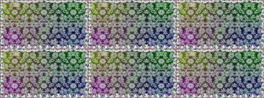 Çiçekler, yaprakları ile halk tarzında Dikişsiz çiçek deseni. Raster Illustration. El çizilmiş.