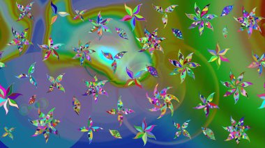 Güzel çiçek deseni. Yeşil renkli çiçekler. Renkli Bahar Teması eskiz kalıbı. Düz Çiçek Elementleri Tasarımı.