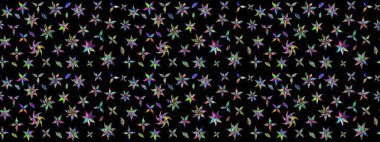 Vadinin çiçekleri siyah ve yeşil renklerde. Raster çiçek desenleri çiziyor..