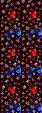 Kıvırcık, parlak örgü. Desen, çizim, çiçek sınırı. Çiçek çelengi. Güzel, parlak, pürüzsüz kumaş, tuval. Eski moda arka plan. Raster illüstrasyonu.