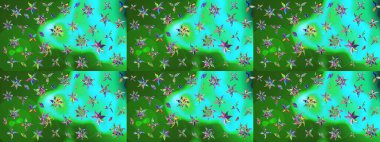 Çiçek ve yapraklı çiçek deseni. Raster illüstrasyonu. Küçük çiçekli şirin desen.