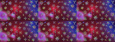 El çizimi. Çiçekli, yapraklı, çiçek desenli eskiz. Raster illüstrasyonu.