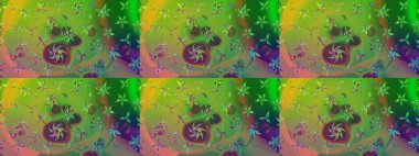 Eskiz arkaplan modeli. Yeşil ve kahverengi renkli vadi çiçekleri. Raster - stok. Suluboya, elle çizilmiş.