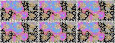 Barok tarzında altın çiçekli süs. Damask arkaplanı. Altın çiçekli, pürüzsüz desen. Gri ve nötr renklerdeki altın element.