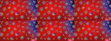 Küçük çiçekteki sevimli çiçek deseni. Kırmızı ve mor renkte çiçekler.