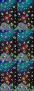 Renkli Yaz Temalı eskiz kalıbı. Sevimli çiçek raster deseni. Düz Çiçek Elementleri Tasarımı. Modaya uygun kumaş deseni.