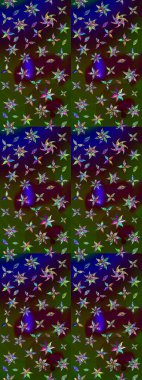 Çiçek buketleriyle klasik bir eskiz şekli. Raster illüstrasyonu. Kahverengi ve yeşil renklerde.