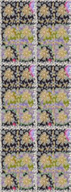 Gri renklerdeki altın element. Barok tarzında altın çiçek süsü. Damask arkaplanı tekerrür ediyor. Antika altın tekrarlanabilir duvar kağıdı.