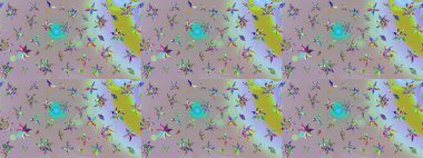 Raster deseni. Küçük çiçekte güzel bir çiçek deseni var. Çiçekli çiçek deseni, suluboya..