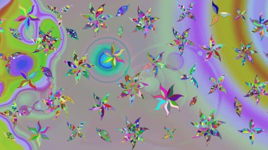 Güzel kumaş deseni. Raster illüstrasyonundaki çiçek desenli çizim. Düz Çiçek Elementleri Tasarımı. Renkli Bahar Teması çizim şablonu.