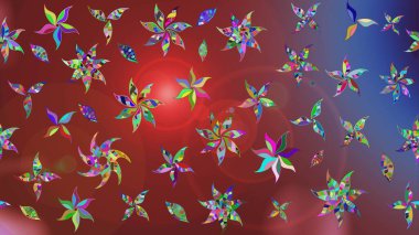 Kahverengi ve kırmızı renkte çiçekler. Küçük çiçekte sevimli çiçek deseni var..