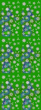 Colorful green and neutral sketch pattern. Flowers on green and neutral colors. Doodle style. Hand drawn sketch autumn floral flower pattern. Perfect for textile, cover design.