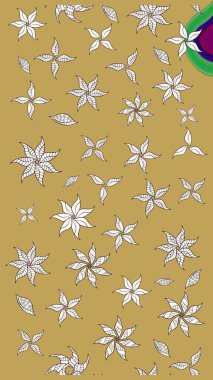 Raster - stock. Sketch background pattern. Flowers of the valley on yellow and neutral colors. Watercolor, hand drawn.