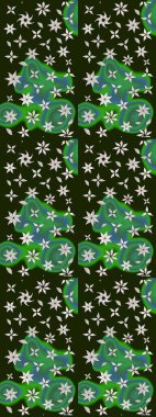 On gray and green colors. Abstract flower sketch pattern background. Raster illustration. Raster pattern. Cute Floral pattern in the small flower.