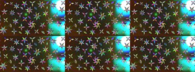 Düz Çiçek Elementleri Tasarımı. Kahverengi ve gri renkli şirin çiçek desenleri. Raster Modaya uygun kumaş deseni. Renkli Bahar Teması çizim şablonu.