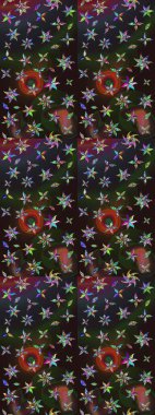 Küçük çiçekteki sevimli çiçek deseni. Raster illüstrasyonu. Renkli çiçekler.