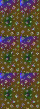 Renkli Bahar Teması eskiz kalıbı. Renkli şirin çiçek deseni. Düz Çiçek Elementleri Tasarımı. Raster Modaya uygun kumaş deseni.