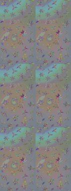 Raster illüstrasyonu. Gri ve nötr renklerde. Çiçekli güzel suluboya desen.