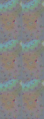 Millefleur 'lar. Tekstil, kumaş, kapaklar, duvar kağıtları, baskı, naylon, koleksiyon defteri, örgü, dekupaj için güzel bir eskiz. Küçük gri ve bej renkte güzel bir besin torbası deseni, çiçekler..