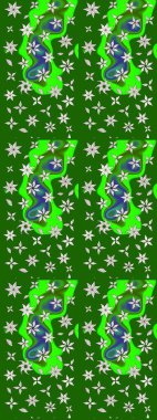 Çiçekli karalama şeklinde Raster çiçek deseni. Nazik, narin çiçek arkaplanı. Yeşil ve nötr renkte çiçekler.