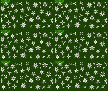 Millefleur 'lar. Tekstil, kumaş, kapaklar, duvar kağıtları, baskı, naylon, koleksiyon defteri, örgü, dekupaj için güzel bir eskiz. Küçük yeşil çiçekli oldukça eski bir besin torbası deseni..