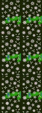 El çizimi çiçek çizimi deseni (fayans). Tekstil için suluboya eskiz deseni. Şirin çiçekli, desenli, gri renkli çizim deseni.