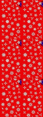 Çiçek buketleriyle klasik bir eskiz şekli. Raster illüstrasyonu. Kırmızı renklerde.