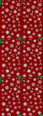 Kırmızı renklerde Asya tekstili. Çiçek desenli çizim. Raster illüstrasyonu.