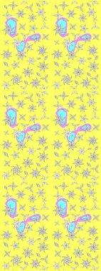 Sarı renkli çiçekler. Raster illüstrasyonunda çiçek deseni çizimi.