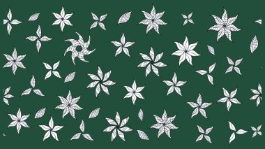 Millefleur 'lar. Oldukça eski bir besin torbası deseni, küçük yeşil renkte, çiçekler. Tekstil, kumaş, kapaklar, duvar kağıtları, baskı, paket, koleksiyon defteri, örgü, dekupaj için çiçek arkaplanı..