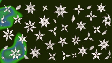 Düz Çiçek Elementleri Tasarımı. Gri renkli çiçekler. Renkli Yaz Temalı eskiz kalıbı. Raster illüstrasyonunda çiçek deseni çizimi.