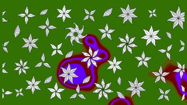 Yeşil çiçekli eskiz deseni, suluboya çiçek deseni, sevimli çiçek, duvar kağıdı, kart veya kumaş için fayanslı. Raster - stok.