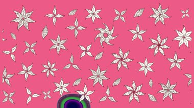 Raster illüstrasyonu. Küçük çiçekteki sevimli çiçek deseni. Pembe renkte çiçekler.