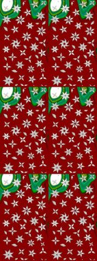 Hediye ambalaj kağıdı, tebrik kartları, posterler ve pankart tasarımı. Kırmızı renkte çiçekler. Raster düz çiçek çizim deseni.